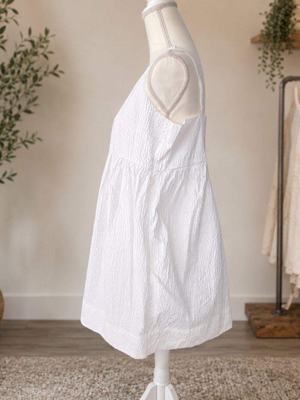 A New Day White Textured Strappy Sundress Size L, NWOT - Picture 3 of 6